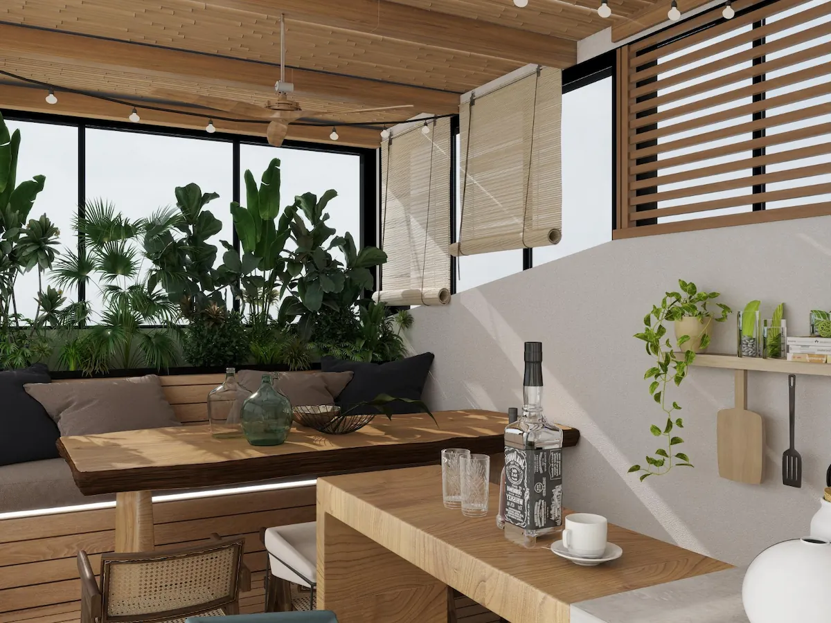 Dapur Bawah Tangga Nuansa Natural